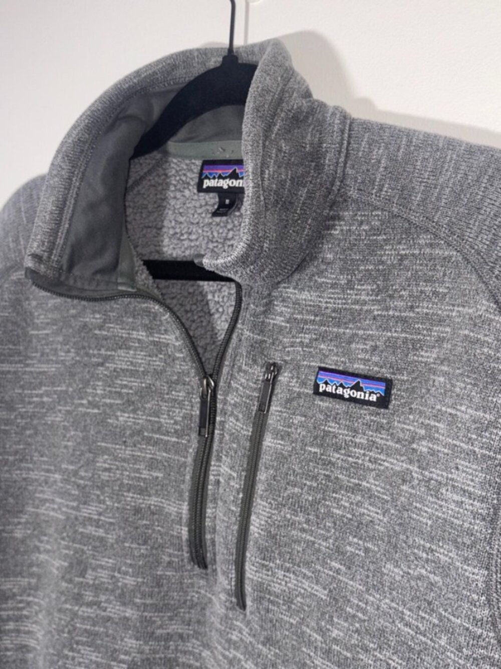 Patagonia Men's Better Sweater Quarter Zip Pullover Heathered Gray size Medium - Picture 2 of 7